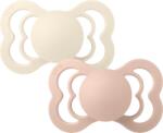 BIBS Supreme Suzetă din silicon 2 buc. (0-6 luni) Ivory/Blush