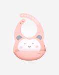 Saro Baby Bavețică din silicon pentru bebeluși Sweet & Fun Pink Bavata