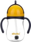 AKUKU Pahar pentru copii cu pai din silicon galben 0165