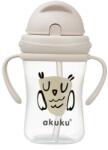 AKUKU Cană pentru copii cu pai din silicon 300 ml Owl 0204