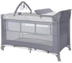 Lorelli Pătuț pentru bebeluși Torino 2 niveluri Plus Grey Striped Elements 10080472213