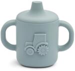 LIEWOOD Pahar din silicon Amelio Tractor Sippy Cup Blue Fog