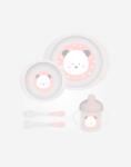 Saro Baby Set de masă pentru copii, 5 piese, Jungle Party Pink Set pentru masa bebelusi