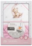Interbaby Set prosop pentru bebeluși 100x100 cm + glugă Oso Luna Estrellas Alb/Roz