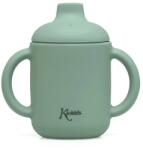 KioKids Pahar de silicon pentru copii cu mânere 120 ml Sage 03783-1
