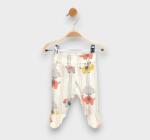 Rainy Premium Pantaloni cu botoșei pentru bebeluși cu talie pliabilă, Elefănței, 48-74 cm, piersică