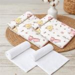 Rainy Set de scutece din bumbac pentru bebeluși din velur și tifon Zebre roz și elefănti
