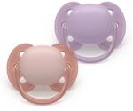 Philips Suzete ortodontice Ultra Soft + cutie de sterilizare (6-18 luni) culori pastelate pentru fetițe, 2 buc. 00A. 0664.001
