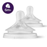 Philips Tetine din silicon Natural Response 3.0 pentru lichide dense, debit 6, 6+ luni, 2 buc. , SCY966/02, 00A. 0595.001