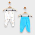 Rainy Set de 2 pantaloni cu botoșei pentru bebeluși, 56-74 cm, Goose / turcoaz