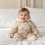 Rainy Salopetă pentru bebeluși Bears 56 - 86 cm, culoare moc