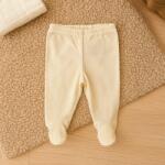 Rainy Pantaloni cu botoșei pentru bebeluși albi din bumbac organic, 48-68 cm