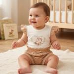Rainy Set pentru bebeluși din 2 piese Family love 56-74 cm, mocca