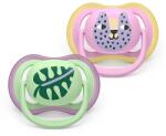 Philips Suzete ortodontice Ultra Air + cutie de sterilizare (6-18 luni) frunză/pisicuță fată 2 buc. 00A. 0650.001