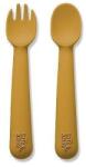 Interbaby Set de tacâmuri din silicon Earth Ocher Set pentru masa bebelusi