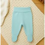 Rainy Pantaloni cu botoșei pentru bebeluși cu talie pliabilă, 48-74 cm, aqua