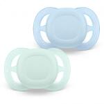 Philips Suzete ortodontice, 2 buc. Ultra Start (0-2 luni) + cutie de sterilizare, culori pastelate pentru băieți 00A. 0632.001