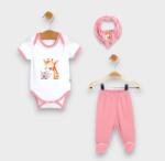 Rainy Set pentru bebeluși 3 piese Happy friends 56-74 cm. pudră