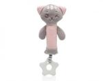 KioKids Jucărie de pluș pentru bebeluși Pisicuță 25 cm Rattle Pink 3392-5