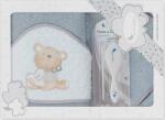 Interbaby Set prosop pentru bebeluși 100x100 cm cu pieptene și perie Love you Grey