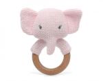 KioKids Jucărie de ros și zornăitoare pentru bebeluși Elefant 13 cm Rattle Cotton Pink 3428-1
