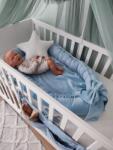 KOELL Pătuț dublu din velur de bumbac Baby Blue