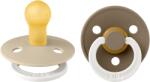 BIBS Colour GLOW Suzetă din cauciuc 2 buc. (0-6 luni) Vanilla/Dark Oak 110244