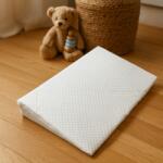 Rainy Pernă anti-reflux pentru bebeluși 60x39 cm, material respirabil din cașmir, cu fermoar