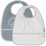 Jollein Bavețică impermeabilă pentru bebeluși, set de 2 buc. Miffy Peekaboo, verde marin Bavata