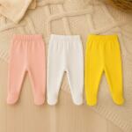 Rainy Set de 3 pantaloni cu botoșei pentru bebeluși, 48-74 cm, bomboană / ecru / ananas