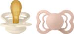BIBS Supreme Suzetă din cauciuc 2 buc. (6-18 luni) Ivory/Blush