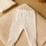 Rainy Pantaloni cu botoșei pentru bebeluși, 48-68 cm, Stele gri și bej