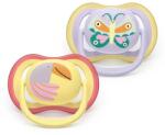 Philips Suzete ortodontice Ultra Air + cutie de sterilizare (0-6 luni) fluture/pasăre roz, 2 buc. 00A. 0644.001
