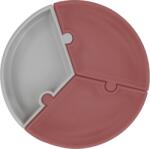 Minikoioi Farfurie din silicon cu vid - 3 piese Puzzle Velvet Rose/Powder Grey 101390005 Set pentru masa bebelusi