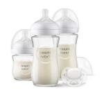 Philips Set cadou pentru bebeluși Natural Response 3.0 cu 3 biberoane din sticlă + suzetă SCD878/11