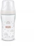 Nuk Biberoană din sticlă pentru bebeluși Nuk Perfect Match 230 ml cu tetină din silicon M, 3+ luni. Curcubeu 10212056