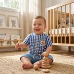Rainy Set pentru bebeluși din 2 piese Cool Bear 62-92 cm. textil/denim