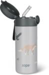 Zopa Sticlă termică cu mâner din silicon și pai 350 ml Dino