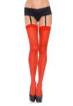 Leg Avenue Hosiery-Ciorapi Jartieră Roșii, Mărime Unică