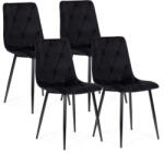Homelux 4 db-os steppelt bársony étkezőszék fekete (lez_MC47-1_BLACK)