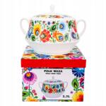 Folkstar Levesestál Wanda, népies virágmintás, 2, 7 l, porcelán, ajándékdobozban (33241)