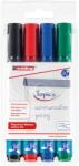 edding Marker Edding 380 pentru flipchart, varf rotund, 1.5-3 mm, 4 culori/set (negru, albastru, rosu, verde) (ED380005)