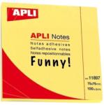 Apli Notite adezive, Apli, 75 x 75 mm, galben, 100 file (AL011897) - forit