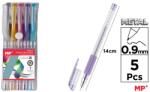 Main Paper Set 5 rollere cu gel Main Paper, varf 0.9 mm, culori metalizate (MR216599)