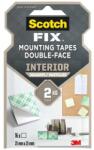 Scotch Benzi dublu adezive pretaiate montare interior Scotch-Fix 3M, albe, 25 x 25 mm, 16 bucati/pachet (3M263584)