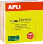 Apli Notite adezive, Apli, 75 x 75 mm, 400 file, 4 culori neon (AL010974)