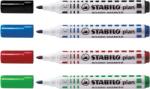 STABILO Marker pentru tabla Stabilo Plan 64, varf rotund, 2.5-3.5mm, 4 bucati/set ( negru, rosu, albastru, verde) (SW13641)