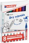 edding Marker pentru tabla edding 361, varf rotund, 1 mm, set 8 culori asortate: 2x negru, 1x rosu, 1x albastru, 1x verde, 1x portocaliu, 1x maro, 1x violet (ED361009)