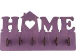 Amco Suport chei Home din lemn cu 6 agatatori 20x10x2, 4 cm, Mov (PM092)
