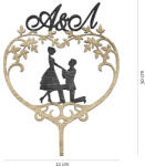 Amco Topper nunta personalizat cu initiale 22x30 (PM338)